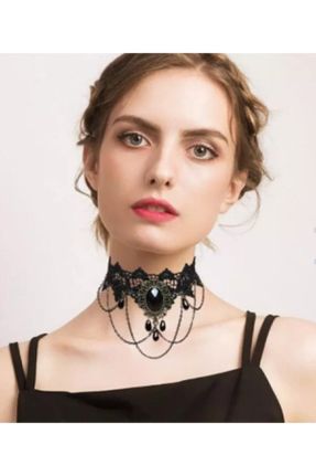 گردنبند جواهر مشکی زنانه پوشش زاماک کد 305013262