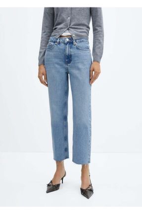 شلوار جین آبی زنانه پاچه رگولار استاندارد کد 737852324