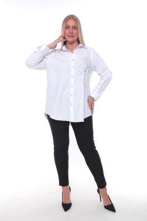 پیراهن سفید زنانه سایز بزرگ کد 750815058