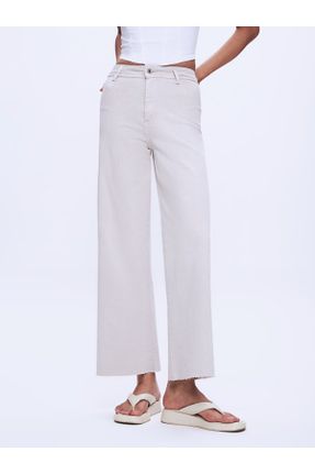 شلوار جین سفید زنانه استاندارد کد 837816232