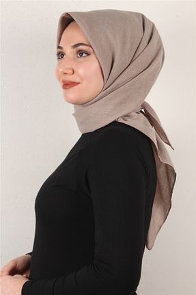 روسری بژ 90 x 90 Eşarppark - کد 670175275