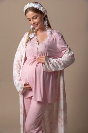 ست لباس راحتی حاملگی صورتی زنانه پنبه (نخی) کد 89426869