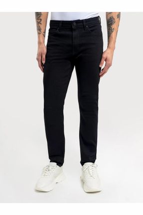 شلوار جین مشکی مردانه پاچه تنگ جین استاندارد کد 817825887