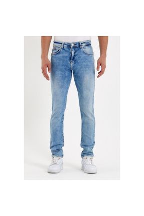 شلوار جین آبی مردانه پاچه تنگ اسلیم بلند کد 314643709