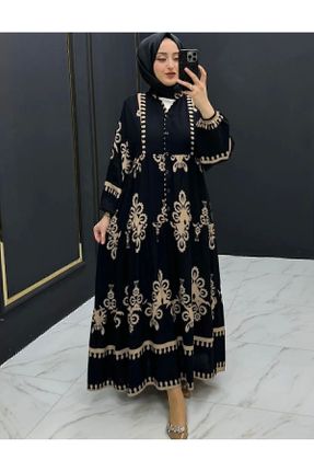 لباس اسلامی مشکی زنانه ریلکس بافتنی کد 812309317