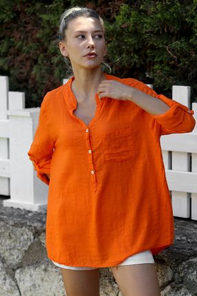 بلوز نارنجی زنانه ساده Chiccy - کد 841913891