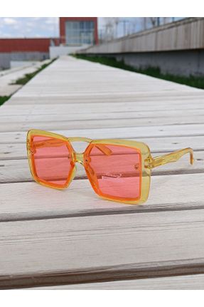 عینک آفتابی نارنجی زنانه 60 UV400 استخوان سایه روشن کد 821646105