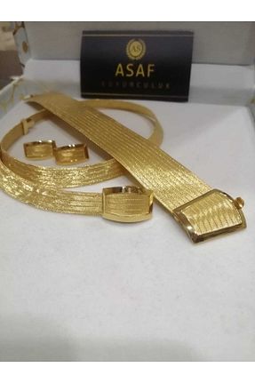 ست نقره طلائی زنانه 24 عیار asaf kuyumculuk - کد 162980764