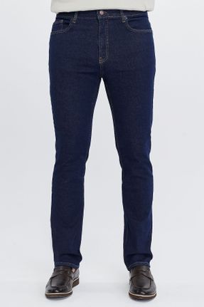 شلوار جین آبی مردانه پاچه لوله ای فاق بلند جین استاندارد کد 304327298