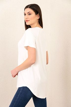 بلوز سفید زنانه ساده EtkiModa - کد 268860168