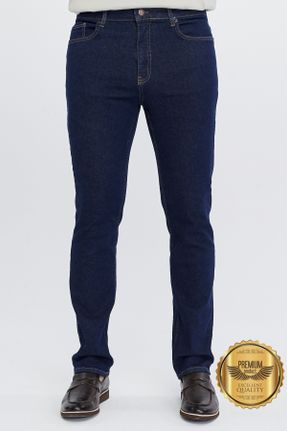 شلوار جین آبی مردانه پاچه لوله ای فاق بلند جین استاندارد کد 304327298