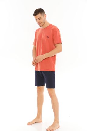 ست لباس راحتی نارنجی مردانه پنبه (نخی) کد 141668091