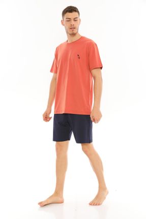 ست لباس راحتی نارنجی مردانه پنبه (نخی) کد 141668091