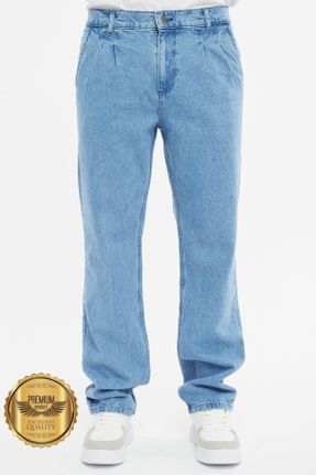 شلوار جین متالیک مردانه پاچه راحت فاق بلند جین کد 823862501