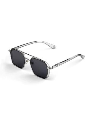 عینک آفتابی مشکی مردانه 54 UV400 فلزی مات مستطیل کد 821501988