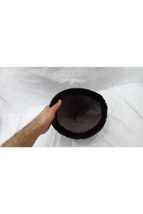 کلاه مشکی زنانه چرم خالص ötüken - کد 640024761