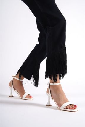 کفش پاشنه بلند کلاسیک سفید زنانه چرم لاکی پاشنه نازک پاشنه متوسط ( 5 - 9 cm ) کد 744836415