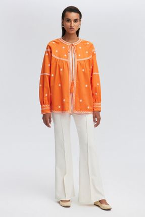 کیمونو نارنجی زنانه پلی استر بافتنی کد 842043401
