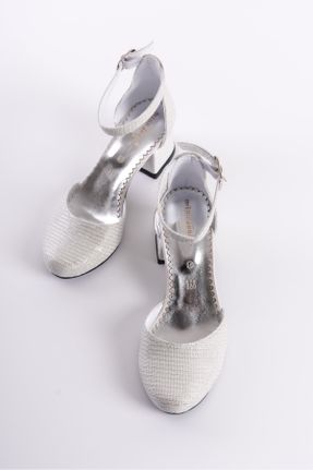 کفش مجلسی سفید بچه گانه چرم مصنوعی پاشنه ضخیم پاشنه کوتاه ( 4 - 1 cm ) کد 42470968