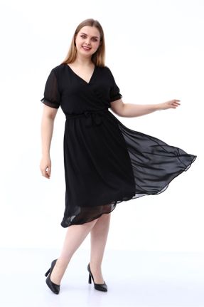 لباس مشکی زنانه پلی اورتان سایز بزرگ بافتنی کد 119062607