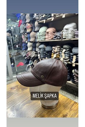 کلاه قهوه ای زنانه چرم خالص Melik şapka - کد 842169100