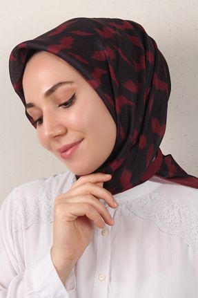 روسری زرشکی 90 x 90 Eşarppark - کد 795814227