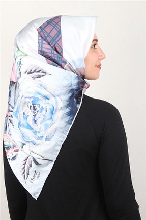 روسری آبی 90 x 90 PİRAMİT - کد 345377004