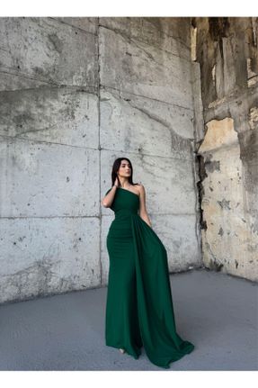 لباس فارغ التحصیلی سبز زنانه اورسایز بدون آستر کد 817629150