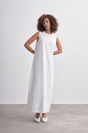 لباس سفید زنانه بافتنی Hare Butik - کد 833504999