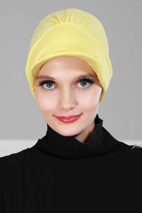 کلاه شنای اسلامی زرد زنانه کد 63011950