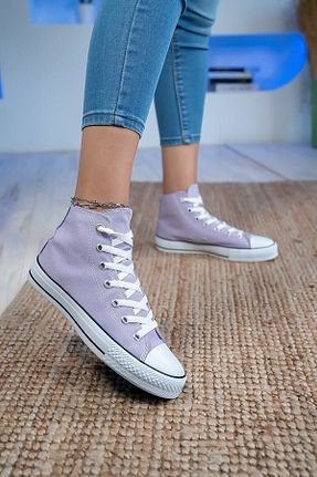 کفش اسنیکر بنفش زنانه بند دار Ymn ayakkabı - کد 445465971