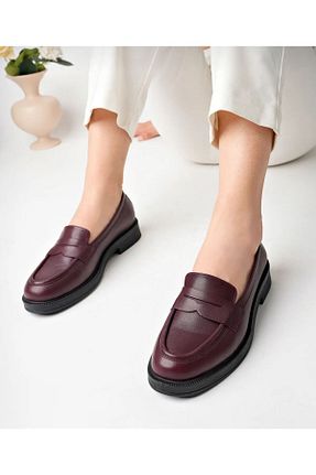 کفش لوفر زرشکی زنانه چرم خالص Alvito - کد 841911464