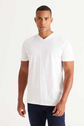 تی شرت سفید مردانه یقه هفت 2