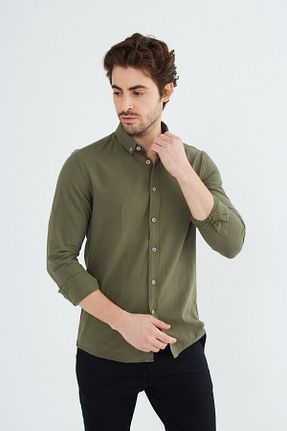 پیراهن خاکی مردانه اسلیم فیت RAVANELLI - کد 696290461