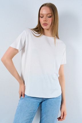 تیشرت سفید زنانه Relaxed Oromiel - کد 833856763