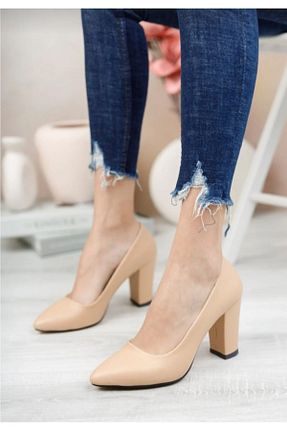 کفش استایلیتو بژ پاشنه نازک CMZ SHOES - کد 752435954