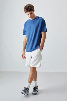 تی شرت آبی مردانه رگولار یقه گرد پنبه - پلی استر تکی کد 812610109