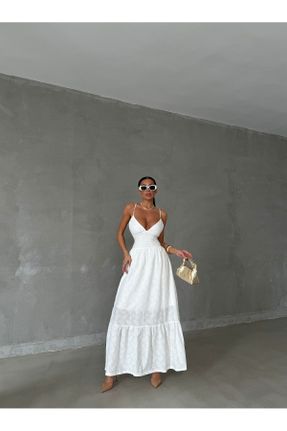 لباس سفید زنانه بافتنی پنبه (نخی) بیسیک کد 827602992
