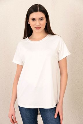 بلوز سفید زنانه ساده EtkiModa - کد 268860168