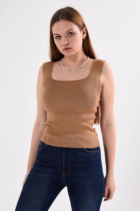 بلوز قهوه ای زنانه ساده MA ananas - کد 841144081