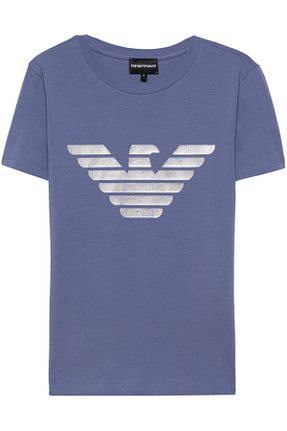 تیشرت آبی زنانه اورسایز Emporio Armani - کد 841619499