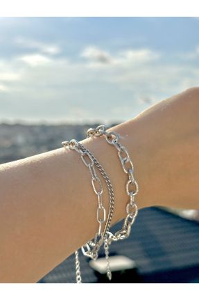 دستبند جواهر زنانه روکش نقره کد 841997396