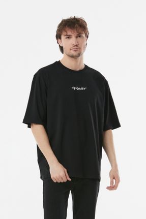 تی شرت مشکی مردانه رگولار یقه گرد تکی کد 676598996