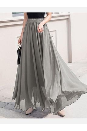 دامن حجاب طوسی زنانه رگولار NALINCI - کد 842023869