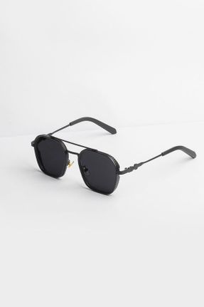 عینک آفتابی مشکی مردانه 54 UV400 فلزی سایه روشن بیضی کد 821881524