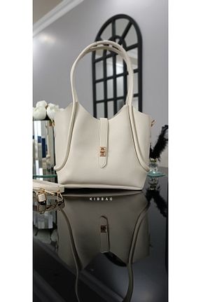 کیف دوشی بژ زنانه چرم مصنوعی KIBBAG - کد 838752742