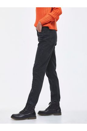 شلوار جین مشکی زنانه پاچه لوله ای فاق بلند جین استاندارد کد 31160014
