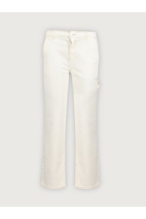 شلوار جین سفید زنانه جین ساده استاندارد کد 807179213