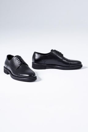 کفش کلاسیک مشکی مردانه چرم طبیعی پاشنه کوتاه ( 4 - 1 cm ) پاشنه ساده کد 152002221