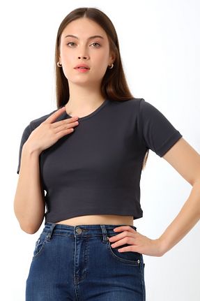تیشرت طوسی زنانه کراپ Endies - کد 842102954